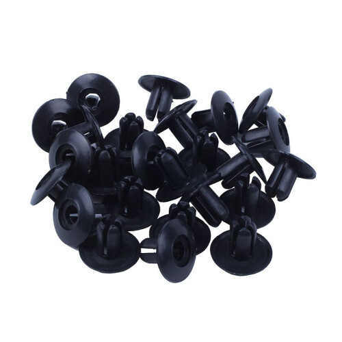 100 Pcs Plastic Push in Bumper  Door Rivets Clip 8mm Hole Black 2