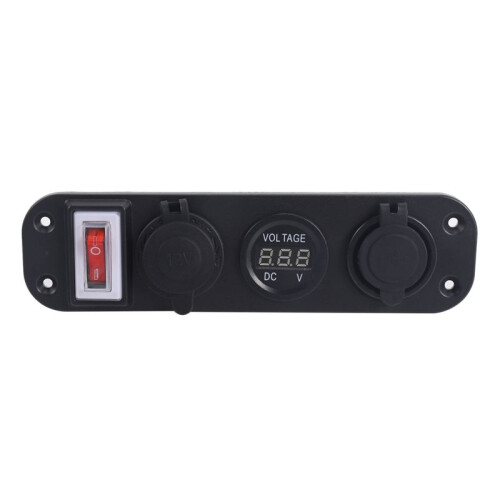 5X 4 em 1 Dual QC3.0 Power Charger C-Igarette Lighter Socket Voltímetro Digital com Rocker  e   Control 2