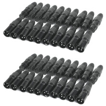 20 Pairs XLR 3 Pin Microphone Audio Cables Plug Connectors Male Female MIC Snake Plug Cable Connectors