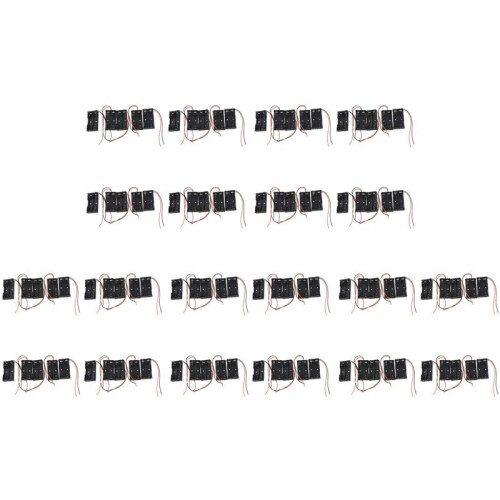 100 Pcs 2 x 1.5V AA Battery Holder Case Box Black W Wire Leads