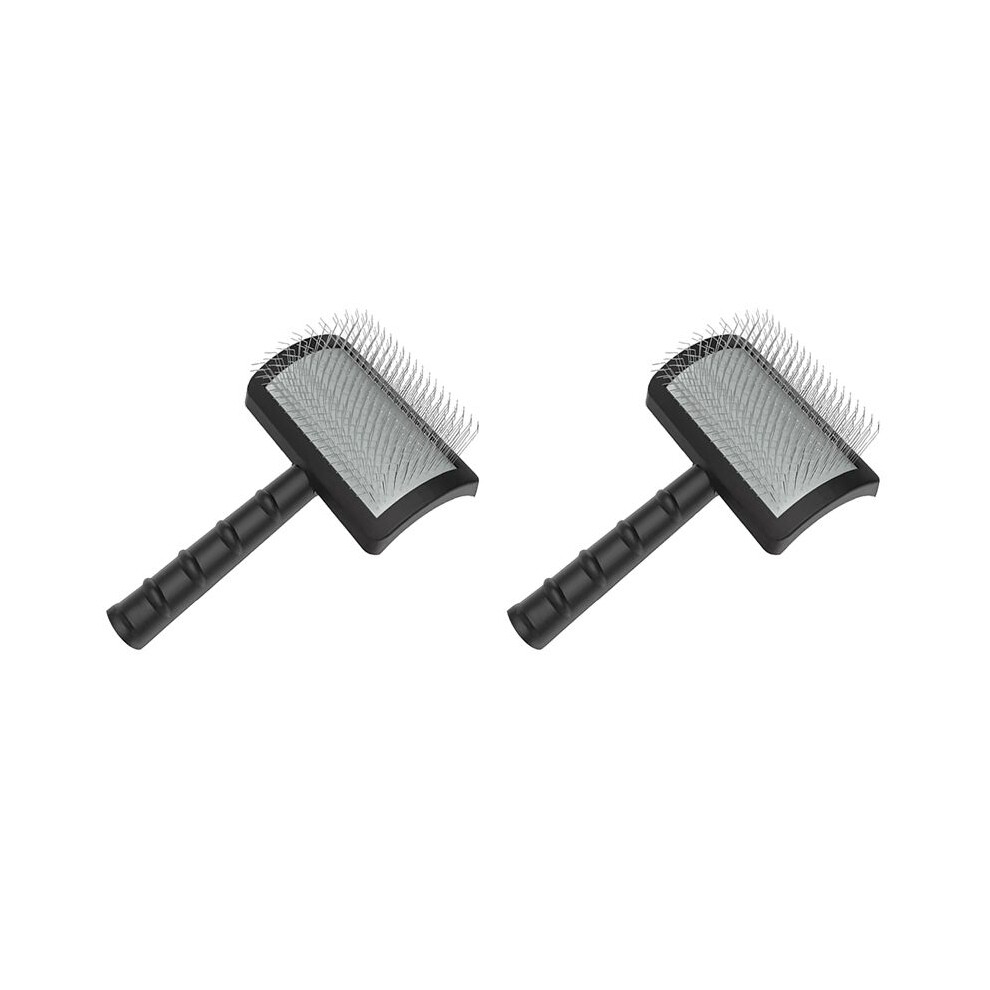 2X Firm Slicker Brush For Dogs- Extra Long Pin Slicker Brush For Large Dog Pet Grooming Wire Brush And Deshedding(Black) Black Exogio