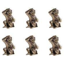 6X Bronze Monkey Statue Monkey Statue Landscape Accessories, Tea Table, Desk Antique Small Bronze Ware