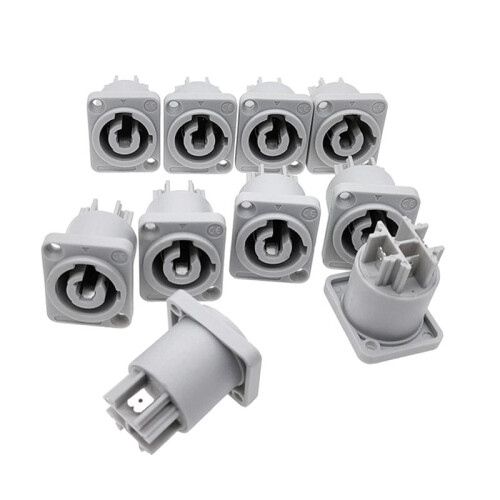 30PCS Powercon Connector 3 Pins 20A 250V Power Speaker Panel Socket Female for LED Screen Stage Lighting,Grey 1