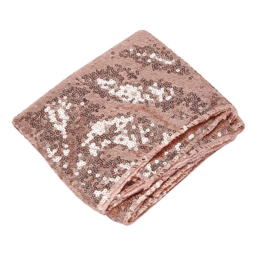 Rectangle Sequin Tablecloth Banquet Table Runner Wedding Reception Party Decor, 3 Rose Gold 1