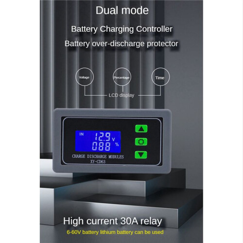 2X XY-CD63 CD63 30A Battery Charging Control Module Full Power Off  Voltage Protection Undervoltage Power Protector 2