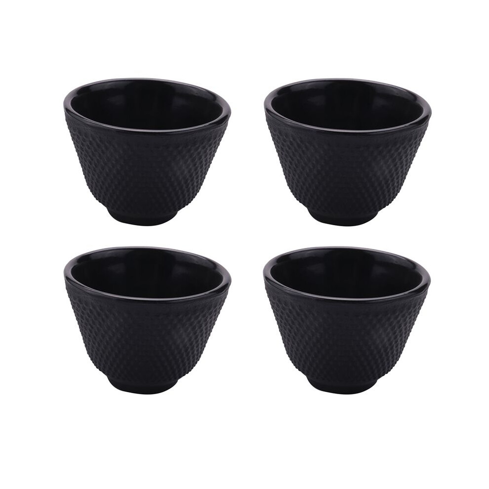 Exogio 4X Cast Iron Tea Cups Drinkware Chinese Handmade Kung Fu Coffee Tools Health Care Polka Dot Iron Cup