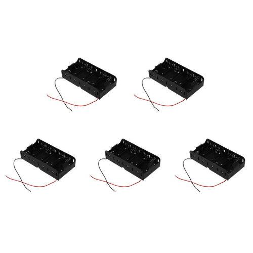 5X Spring Clip Black 4 x 1.5V D Size Battery Batteries Holder Case