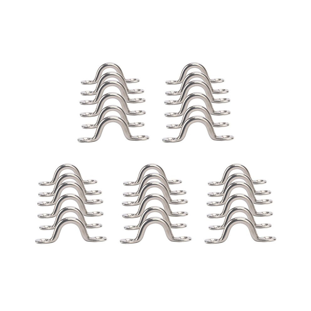 Exogio Pack Of 30 Stainless Steel Bimini Boat Top Pad Eye Eye Straps, Tie Down, Kayak Deck Loops, For Kayak Canoe Rigging