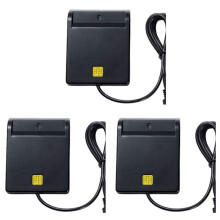 3X USB Card Reader Atm Bank Tax Declaration Ic Card ID Card Card Reader(Black)