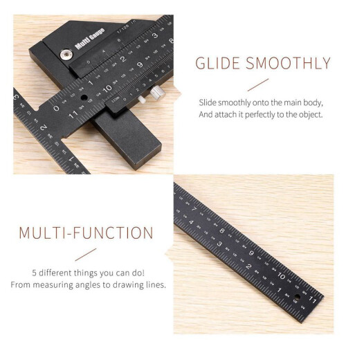 3X Multi Gauge Woodworking Multifunctional Ruler,Angle Ruler Woodworking Tools 2
