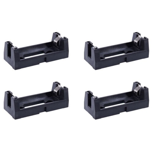 4X Plastic Shell 3V CR123A Button Cell Battery Sockets Holder Case Black