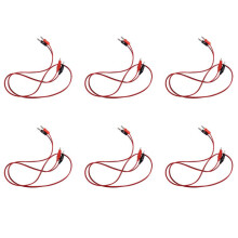 12pzs Clavija Platano Negro Rojo A Cable de Prueba de Sonda de Clips de Cocodrilo 1M