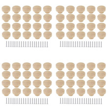 80Pcs Round Unfinished Wood Drawer Knobs 35mm Dia Wood Furniture Cabinet Dresser Pulls