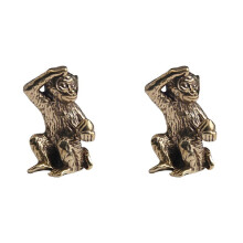 2X Bronze Monkey Statue Monkey Statue Landscape Accessories, Tea Table, Desk Antique Small Bronze Ware