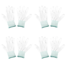 4 Pair ESD PC Computer Working Anti-Skid Anti Skid Anti-Static White Gloves New