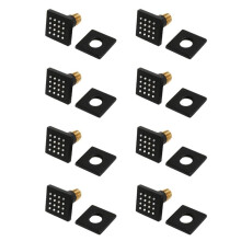 8X Shower Spa Brass Square Massage Body Jets Spray Body Shower , Brushed Nickel Matte Black