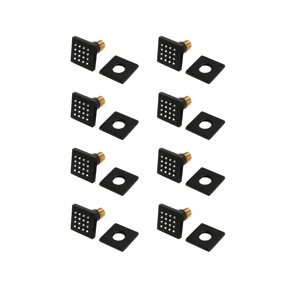 8X Shower Spa Brass Square Massage Body Jets Spray Body Shower Brushed Nickel Matte Black Exogio