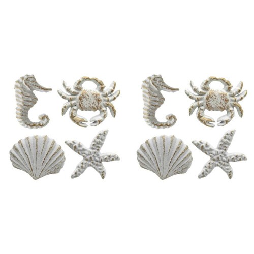 8Pcs Retro Marine Style Cast Iron Drawer Handle-Kitchen Cabinet Wardrobe Closet Hardware,White