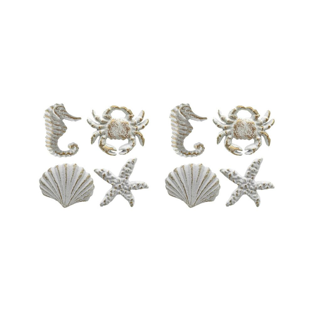 8Pcs Retro Marine Style Cast Iron Drawer Handle-Kitchen Cabinet Wardrobe Closet Hardware,White 6033717844944