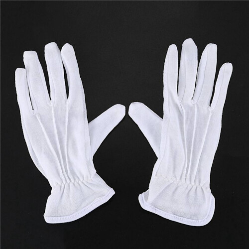 6 Pair Protective Anti-Slip White Cotton Work Driving Gloves 1