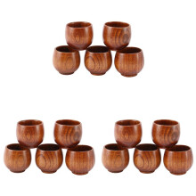 15pcs  Tea Set Small Wooden Cup Small Cup Green Wooden Cup with Natural Wood Wine Cup Wooden Tea Drinking Cup