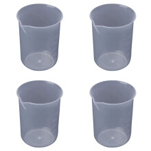 50mL Graduated Beaker Clear Plastic Measuring Cup for Lab 4 Pcs