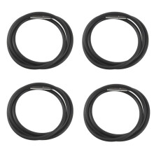 4pièces 3mm Cordon en Caoutchouc Noir Collier avec Fermoir en Acier Inoxydable- 16 Pouces