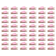 Liefde Hartvorm Houten Clips Bericht Fotohouder Album Kaart Papier Pinnen Decor Fotografie - Roze 60 Stuks