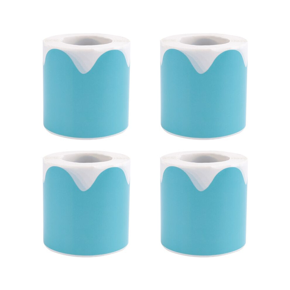 4X Scalloped Rolled Border Sticker Trim - 50Ft - Decorate Bulletin Boards, Walls, Desks, Windows, Doors, Schools 6032267647630