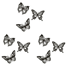 9 StüCke Schmetterling Metall Wanddekoration Schwarzer Schmetterling Metall Wand Behang Dekoration Bauernhaus Rustikal Home Office Schlafzimmer