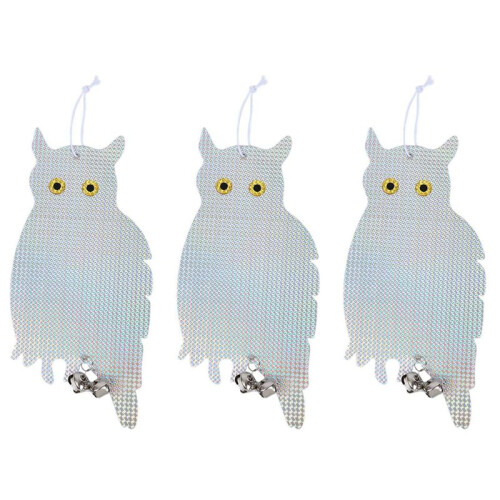 3X Gartendekorations-Vogelscheuche-Eulen-Reflektor-Reflektierender Vogel