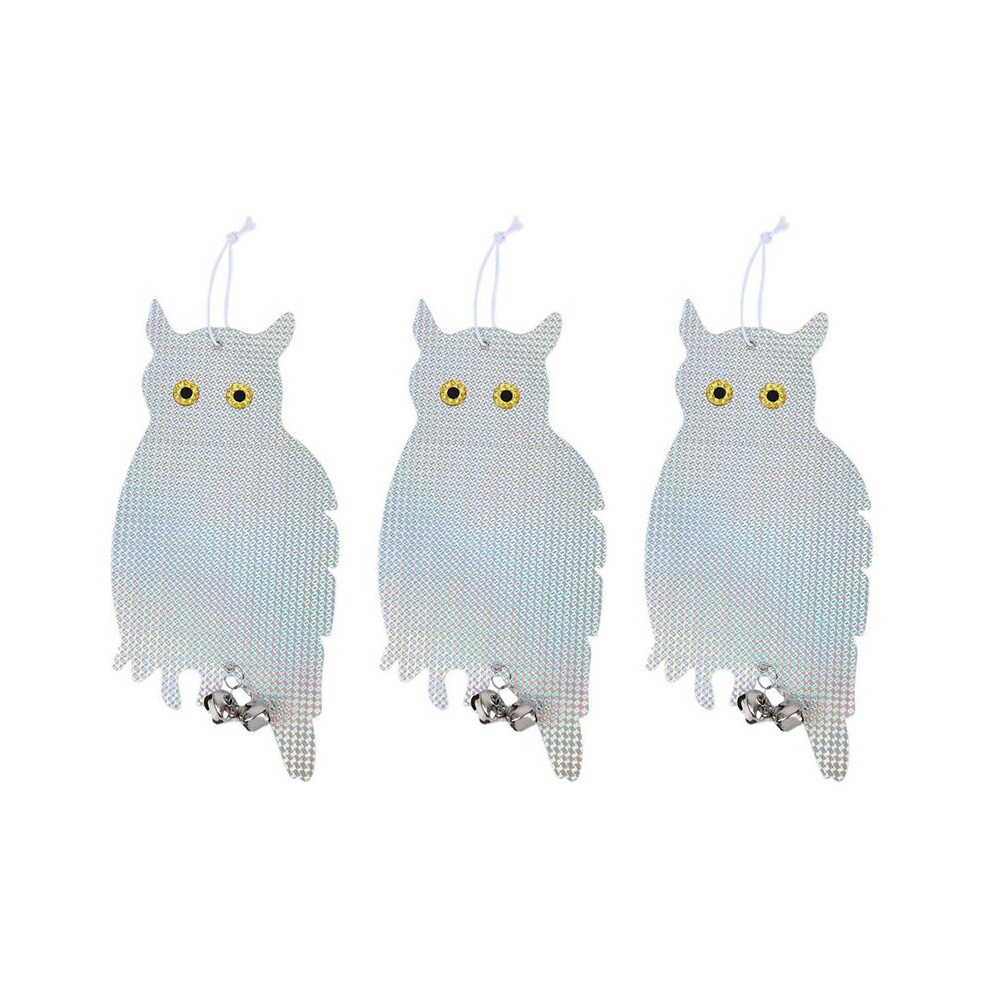 Exogio 3X Garden Decoration Bird Repellent Owl Scarecrow Reflector