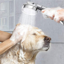 2X Hoch Druck Dusche Kopf, Hand Duschkopf mit ein / Aus Voll Abschaltung Druck Knopf Winkelverstellbare Wasser Sparen SprüHen