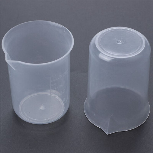 50mL Graduated Beaker Clear Plastic Measuring Cup for Lab 4 Pcs 2
