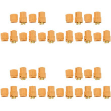 20 Pairs MT60 3.5mm 3-Wire 3-Pole Connector Plug Set for RC ESC to Motor 5 Male Connectors & 5 Female Connectors