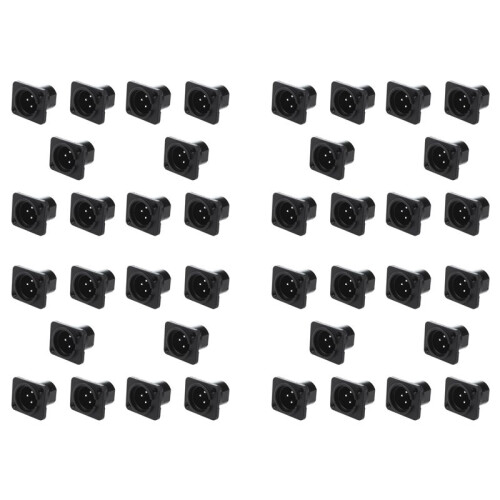 XLR Male Plug Straight Terminal Panel Mounted Connector 40 Pieces