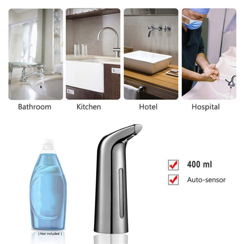 4X Automatic Soap Dispenser Touchless 400Ml, Sensor Soap Dispenser,Dish Soap Dispenser for Kitchen Bathroom Hotel 2