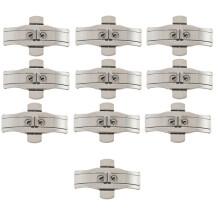 10X Double Push Button Butterfly Clasp Buckle Silver for 21mm Watch Band Strap