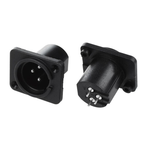 XLR Male Plug Straight Terminal Panel Mounted Connector 40 Pieces 2