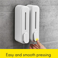 6X Soap Dispenser Wall Mount, 350Ml Hand Liquid Shampoo Shower Gel Dispenser for Bathroom Kitchen Office White