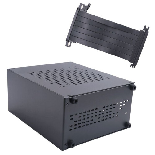 2X A07  ITX Computer Case Chassis HTPC Host Case USB3.0 ITX Enclosure with  Card Extension Cable(A) 1