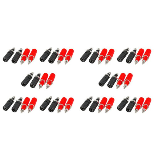40 Pcs Metal Body 4mm Female Banana Socket 7mm Thread Binding Post Terminals
