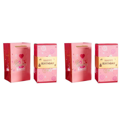 2X Exploding Gift Box Money   Surprise Birthday Prank Box, Money Roll Gift Box Chinese Red Envelope B