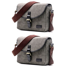 2X Retro Photo Camera Bag Case Cover for   200D 77D 7D 80D 800D 1300D 6D 70D 760D 750D 700D 600D(Gray)