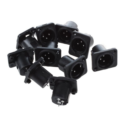 XLR Male Plug Straight Terminal Panel Mounted Connector 40 Pieces 1