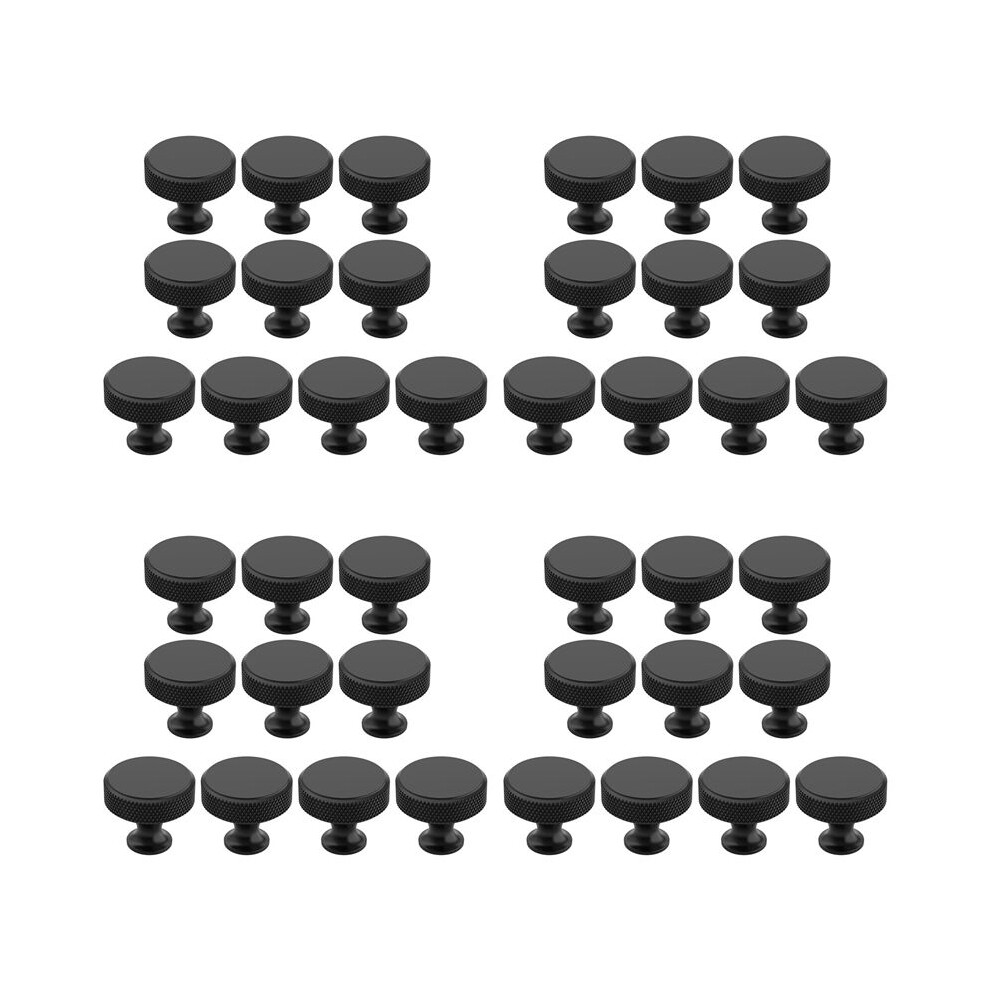Photos - Furniture Hardware 40 Pack Matte Black Knurled Cabinet Knobs Round Kitchen Cabinet Pulls for Drawer Dresser, Cupboard and Wardrobe