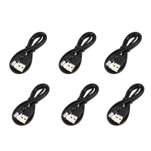 6X USB Cable 5.5mm / 2.1mm 5V   Jack Power Cable (Black, 102CM)