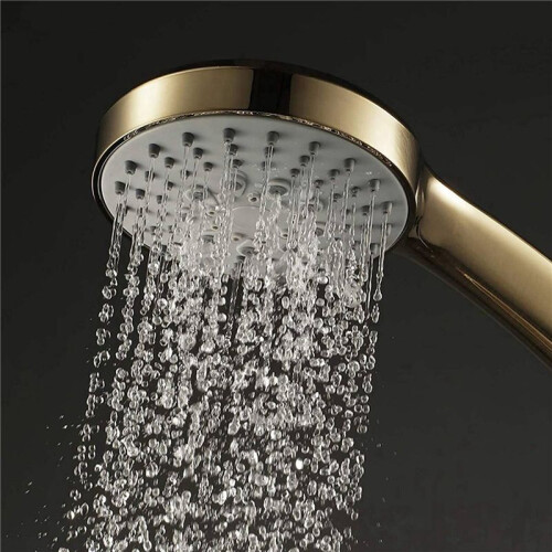 2X Brushed Gold Handheld High Pressure ABS Shower  Water Saving Hand Shower  5 Function Rain Hand Held Shower 2