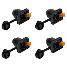 4X RJ45 Waterdichte Netwerkconnector 8P8C Vrouwelijke Paneelmontage-Aansluitingen RJ45 Ethernet-Connector (Stijl 2)
