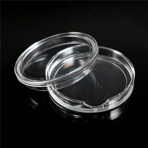 40 Pz Contenitore Rotondo In Plastica Trasparente per Capsule da 35 mm 2